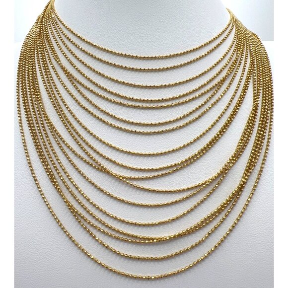Joan Rivers Multi-Strand Necklace 20+3"  Vintage Statement Sparkling Tiny Beads - Picture 1 of 10